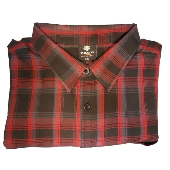 Mens YAGO Plaid Short Sleave Button Up Shirt Size 5X - Picture 1 of 5